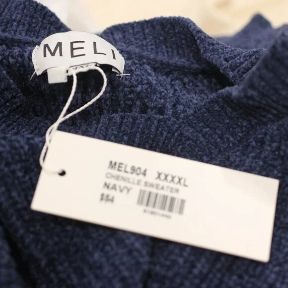 NWT Blue V-neck Thick Women's Sweater Size 4X - Picture 6 of 6